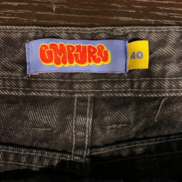 Empyre Men's Black Skater Baggy Jeans Size 40 - Picture 5 of 8